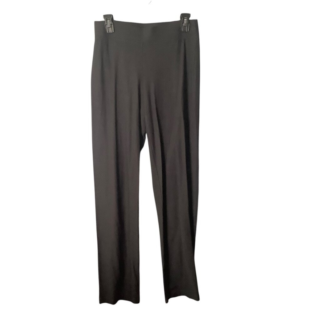 Eileen Fisher Pull On Black‎ Stretchy Pants Imported Fabric Slim Fit Waist 30"
